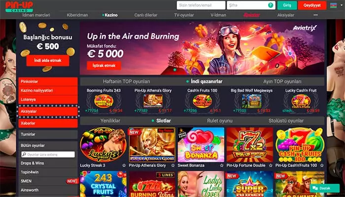 Pin Up Casino: Oyunlar, Bonuslar və İmkanlar